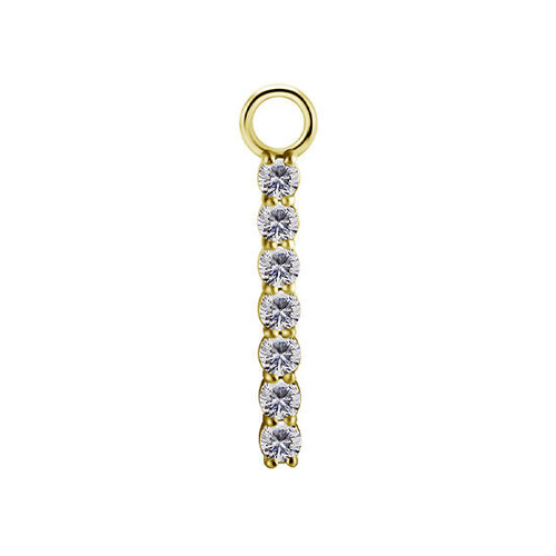 Gold Titanium Premium Zirconia Bar Jewellery Charm