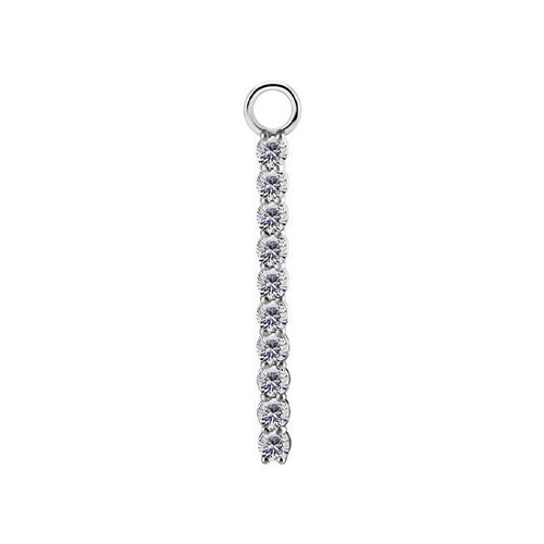 Titanium 10 Stones Premium Zirconia Bar Jewellery Charm