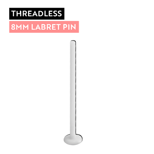 BIOFLEX THREADLESS LABRET PIN 16 Gauge 8mm