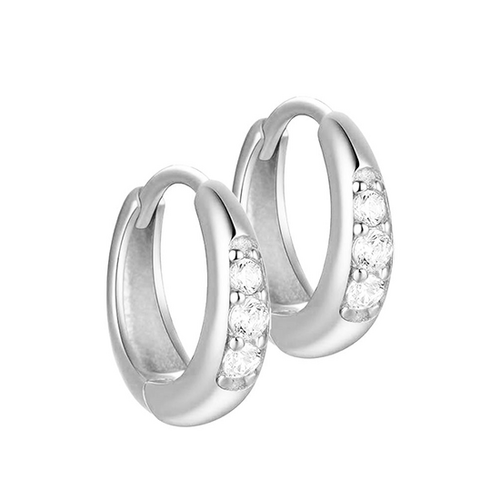 Surgical Steel Hoop Earrings - Cubic Zirconia