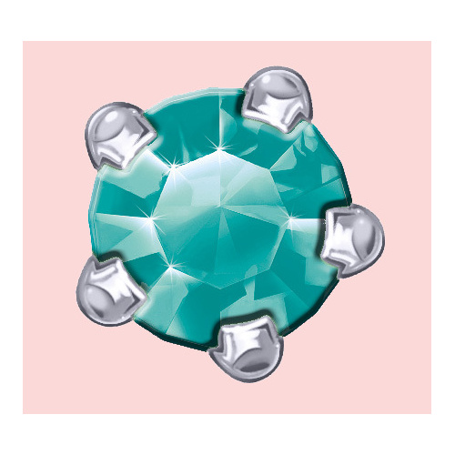 Mount Studs Silver Regular CLAWSET December - Blue Zircon